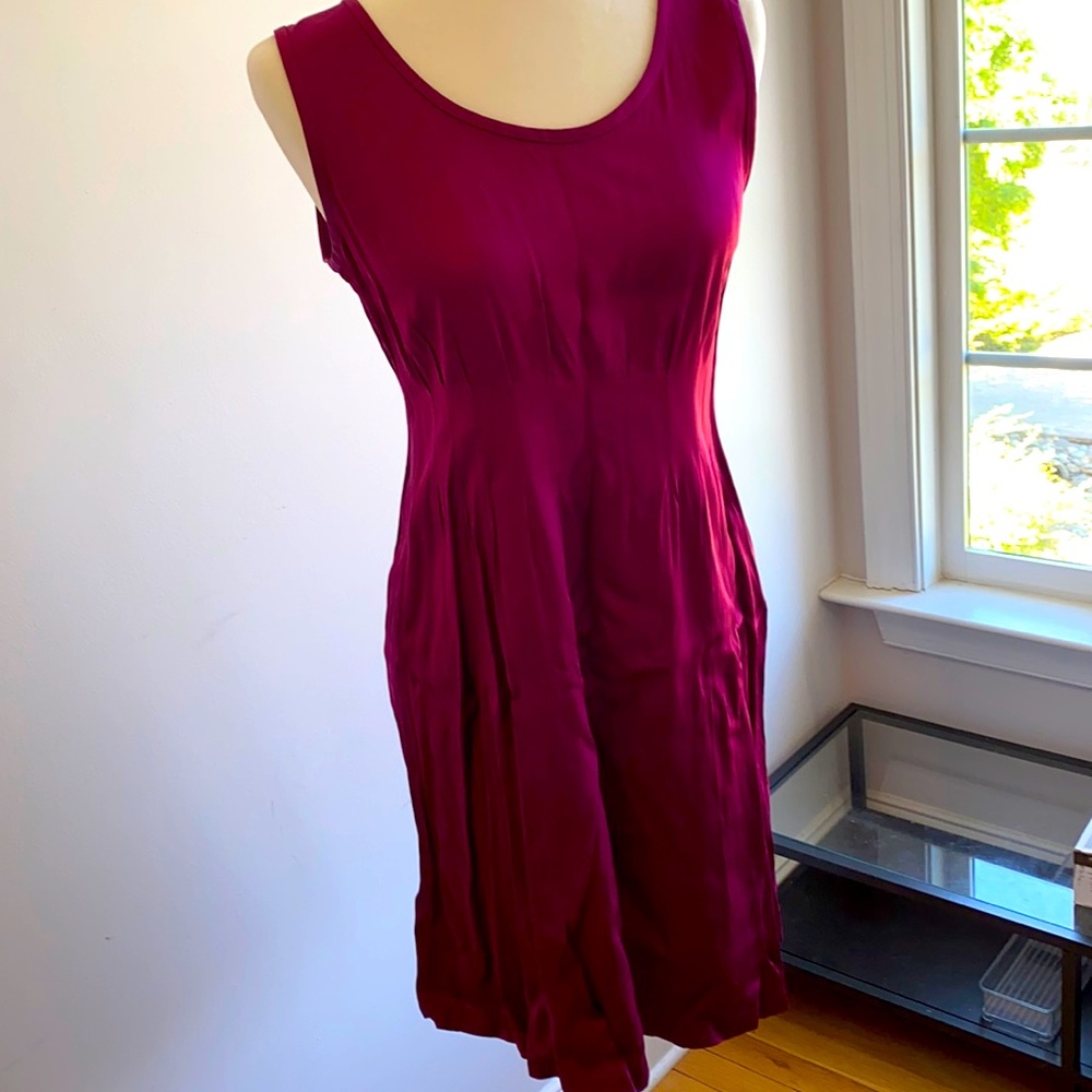 Dark Pink Theory Silk Dress